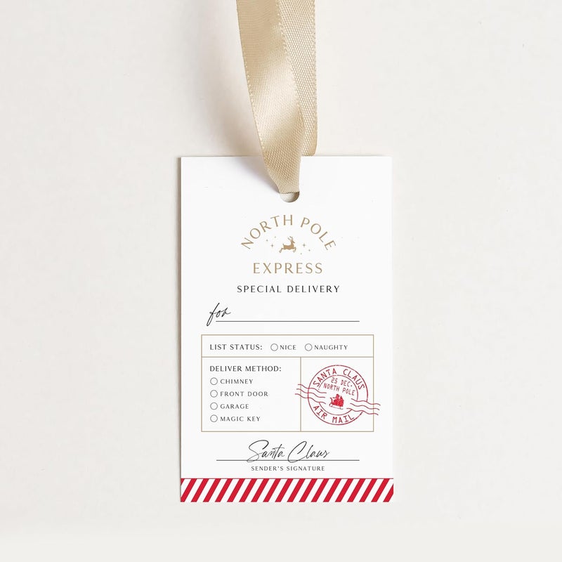 ThreeKin Collective ThreeKin Pack of 50 Christmas Gift Tags, 2 x 3 Rectangle Tag with Pre-Punched Hole, Perfect Hanging Tags for Holiday Gifts, Christmas Presents, Events and Celebrations | Gift Wrap Tags - Image 2